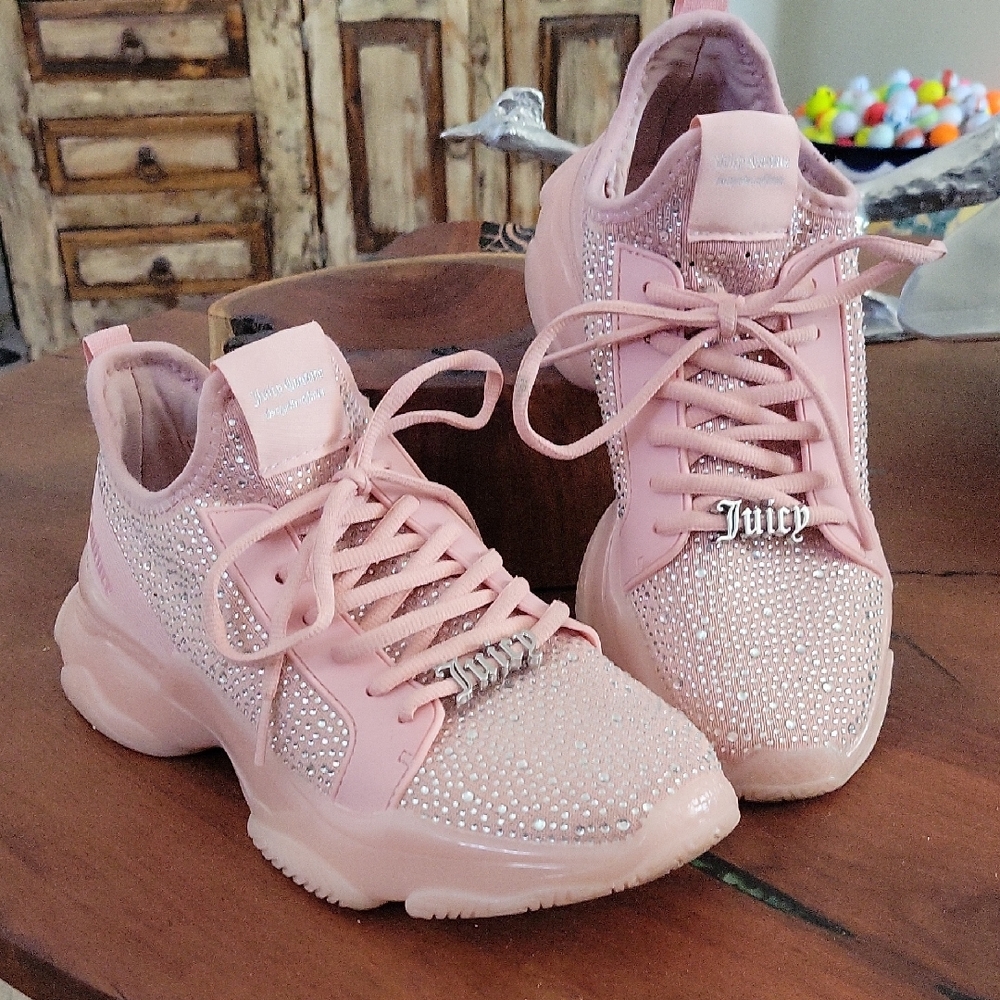 Juicy Couture Pink Crystal-Embellished Women's Sneakers